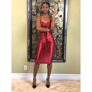 Sexy Red Bodycon Knee Length Dress